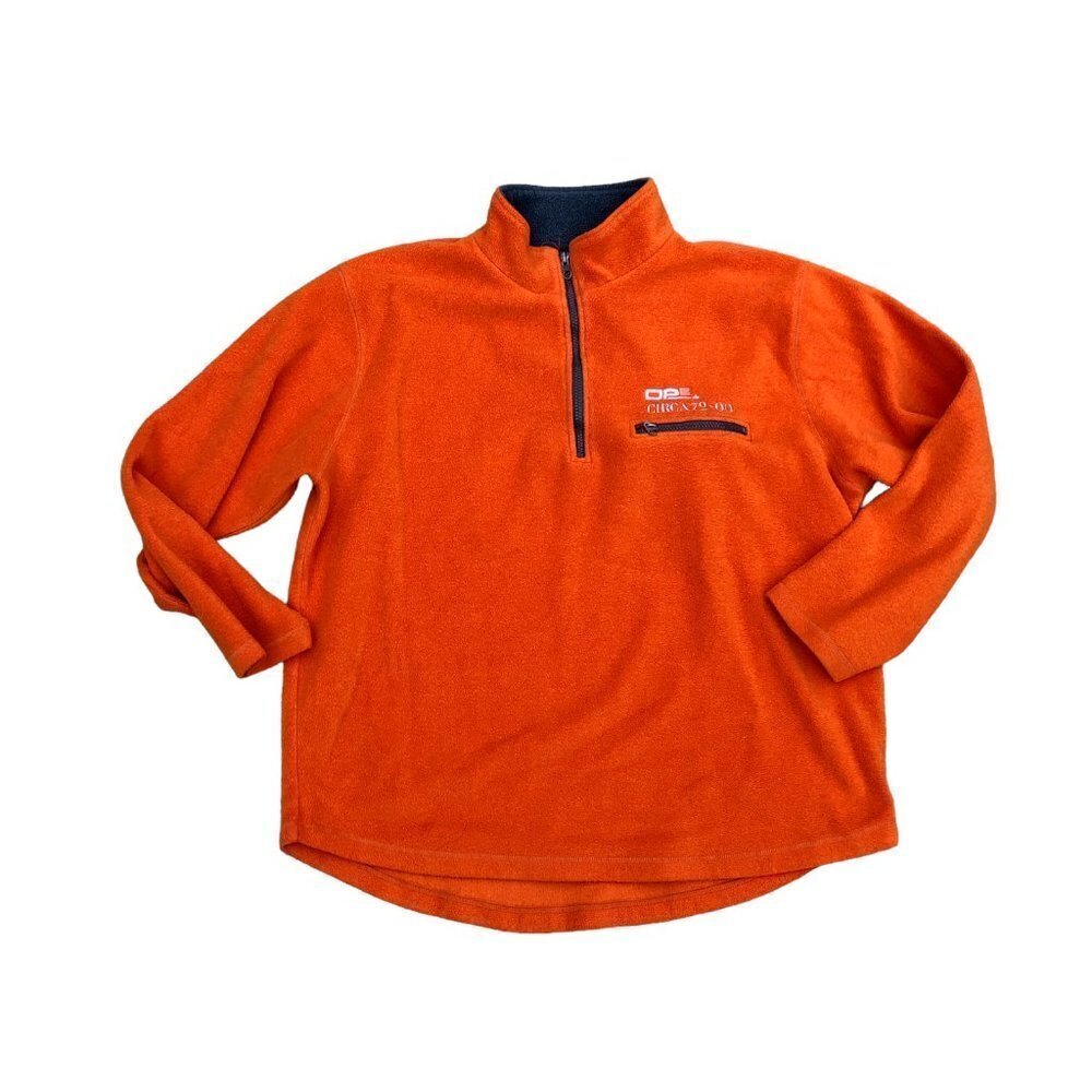 Vintage DPS All Terra Conditioning Fleece 1/4 Zip Sweater Men XL Orange Pullover